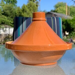 World Market Tagine Terracotta Ceramic 6-Cup, 11” Cooking Pot, Portugal